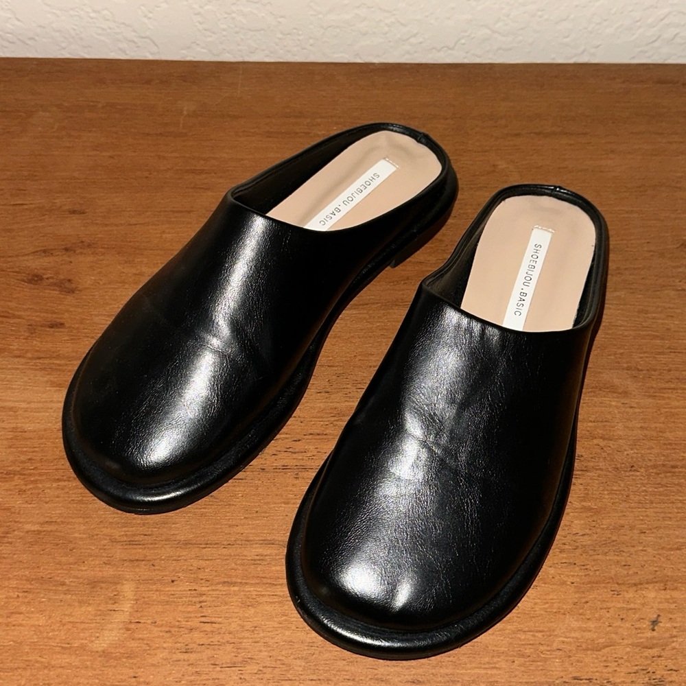 Shopbijou Basic Black Leather Mules - image 1